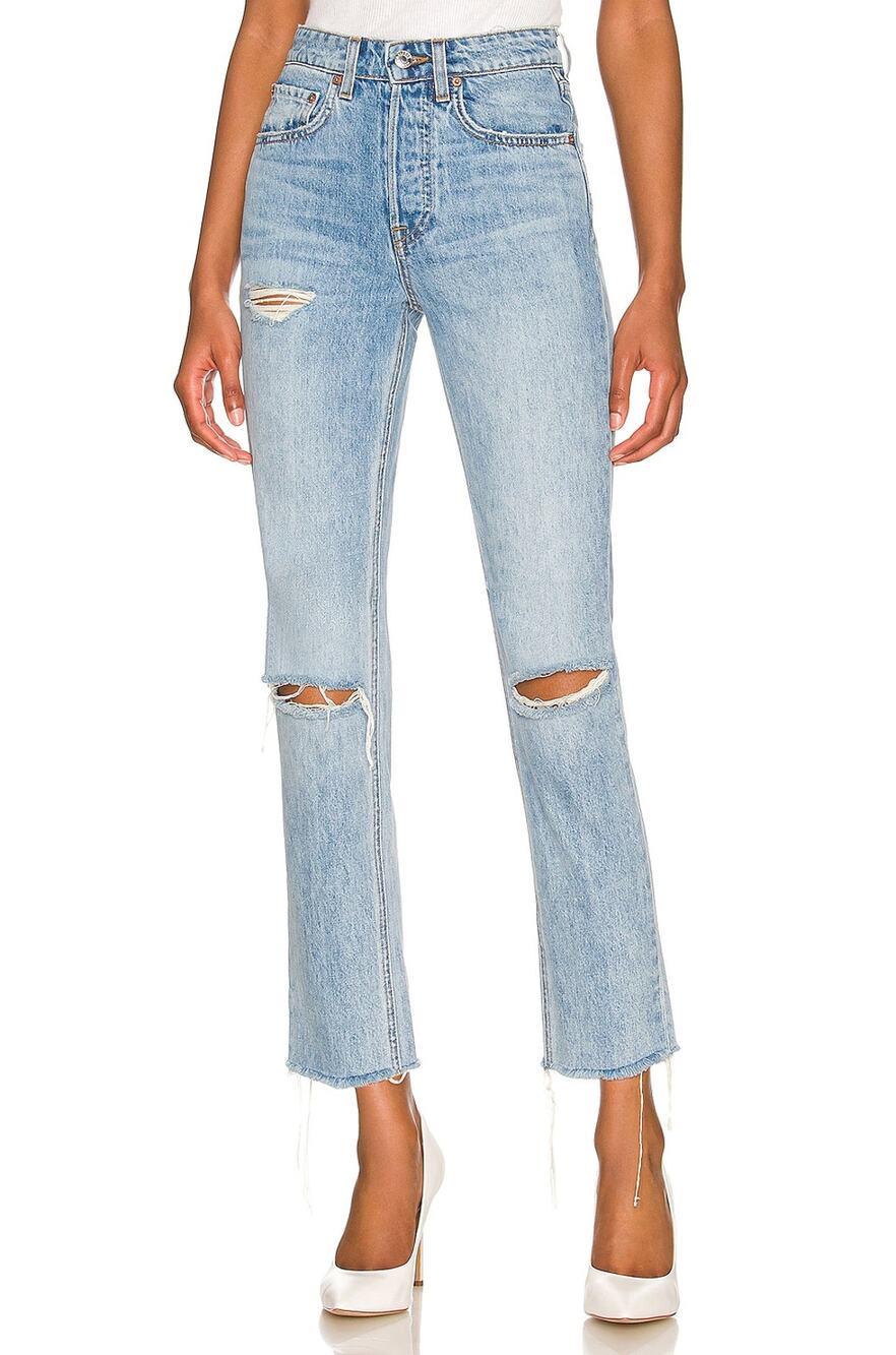 Grlfrnd Distressed Blue Karolina Petite Denim Jeans Size 26